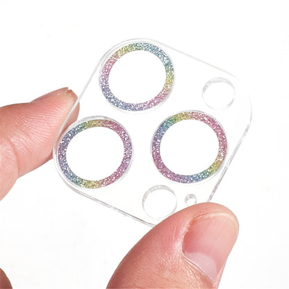 2PCS for iPhone 15 Pro / 15 Pro Max Glitter Camera Lens Protector 3D Tempered Glass Integrated Lens Film