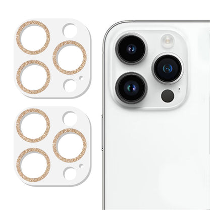2PCS for iPhone 15 Pro / 15 Pro Max Glitter Camera Lens Protector 3D Tempered Glass Integrated Lens Film
