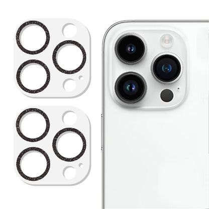 2PCS for iPhone 15 Pro / 15 Pro Max Glitter Camera Lens Protector 3D Tempered Glass Integrated Lens Film
