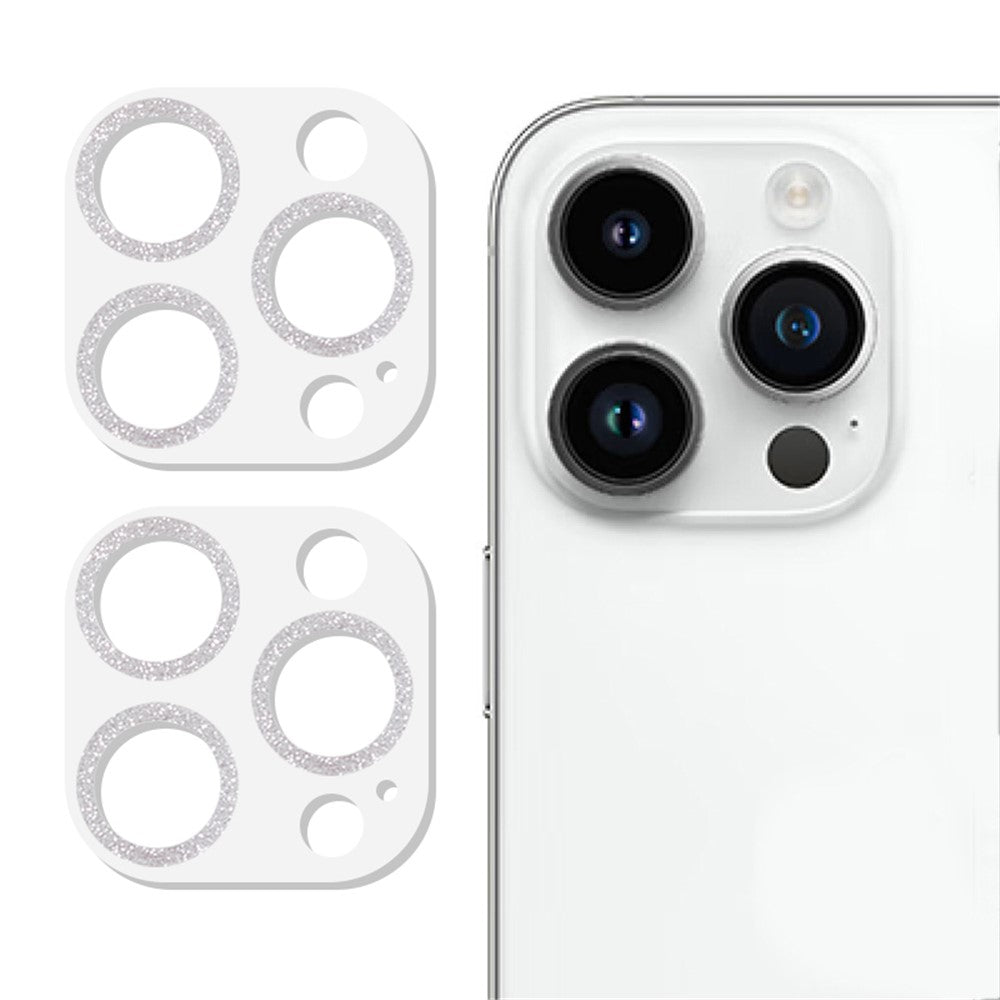 2PCS for iPhone 15 Pro / 15 Pro Max Glitter Camera Lens Protector 3D Tempered Glass Integrated Lens Film
