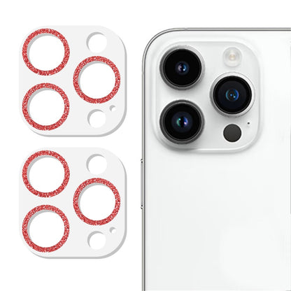 2PCS for iPhone 15 Pro / 15 Pro Max Glitter Camera Lens Protector 3D Tempered Glass Integrated Lens Film