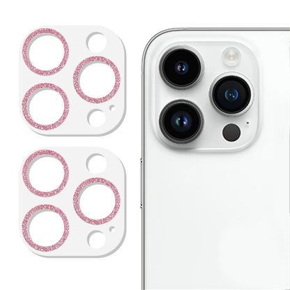 2PCS for iPhone 15 Pro / 15 Pro Max Glitter Camera Lens Protector 3D Tempered Glass Integrated Lens Film
