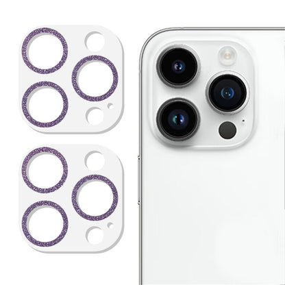 2PCS for iPhone 15 Pro / 15 Pro Max Glitter Camera Lens Protector 3D Tempered Glass Integrated Lens Film