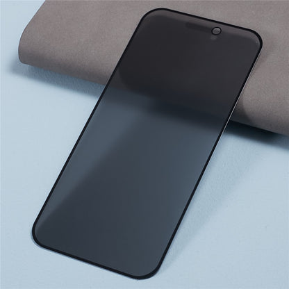2Pcs 180-degree Anti-spy Screen Protector for iPhone 15 Pro Max Matte Full Coverage Tempered Glass Film with Anti-dust Net