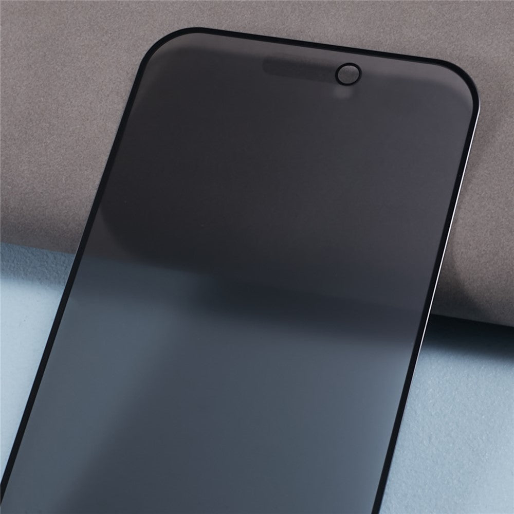 2Pcs 180-degree Anti-spy Screen Protector for iPhone 15 Pro Max Matte Full Coverage Tempered Glass Film with Anti-dust Net