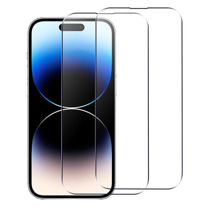 2Pcs Explosion-proof Screen Protector for iPhone 15 Pro , 2.5D Arc Edge HD Clear Tempered Glass Screen Film