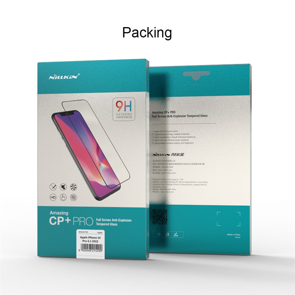 NILLKIN CP+PRO For iPhone 15 Pro Max 9H Hardness AGC Tempered Glass Full Screen Protector HD Clear Film