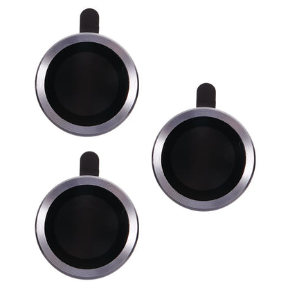 For iPhone 15 Pro / 15 Pro Max 1 Set Camera Lens Protector Metal Ring Tempered Glass Electroplating CD Vein Lens Film