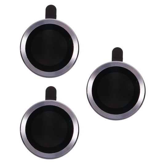 For iPhone 15 Pro / 15 Pro Max 1 Set Camera Lens Protector Metal Ring Tempered Glass Electroplating CD Vein Lens Film