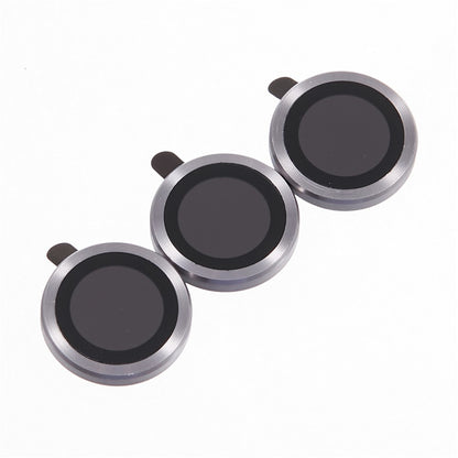 For iPhone 15 Pro / 15 Pro Max 1 Set Camera Lens Protector Metal Ring Tempered Glass Electroplating CD Vein Lens Film
