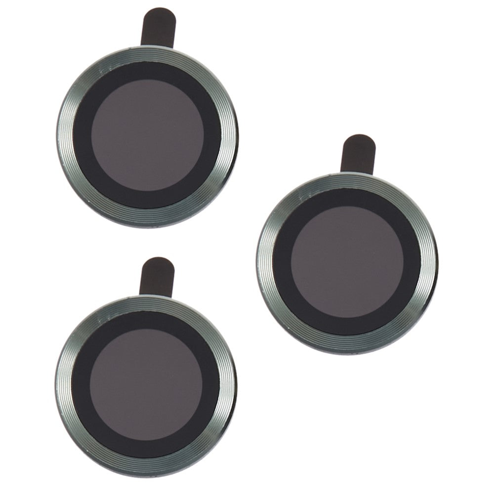 For iPhone 15 Pro / 15 Pro Max 1 Set Camera Lens Protector Metal Ring Tempered Glass Electroplating CD Vein Lens Film