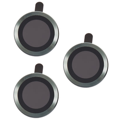 For iPhone 15 Pro / 15 Pro Max 1 Set Camera Lens Protector Metal Ring Tempered Glass Electroplating CD Vein Lens Film