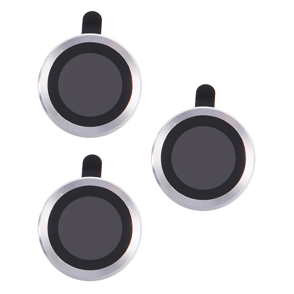 For iPhone 15 Pro / 15 Pro Max 1 Set Camera Lens Protector Metal Ring Tempered Glass Electroplating CD Vein Lens Film