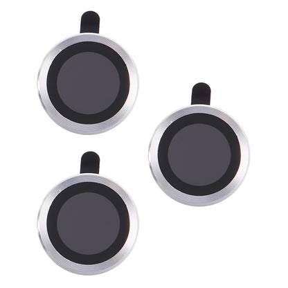 For iPhone 15 Pro / 15 Pro Max 1 Set Camera Lens Protector Metal Ring Tempered Glass Electroplating CD Vein Lens Film