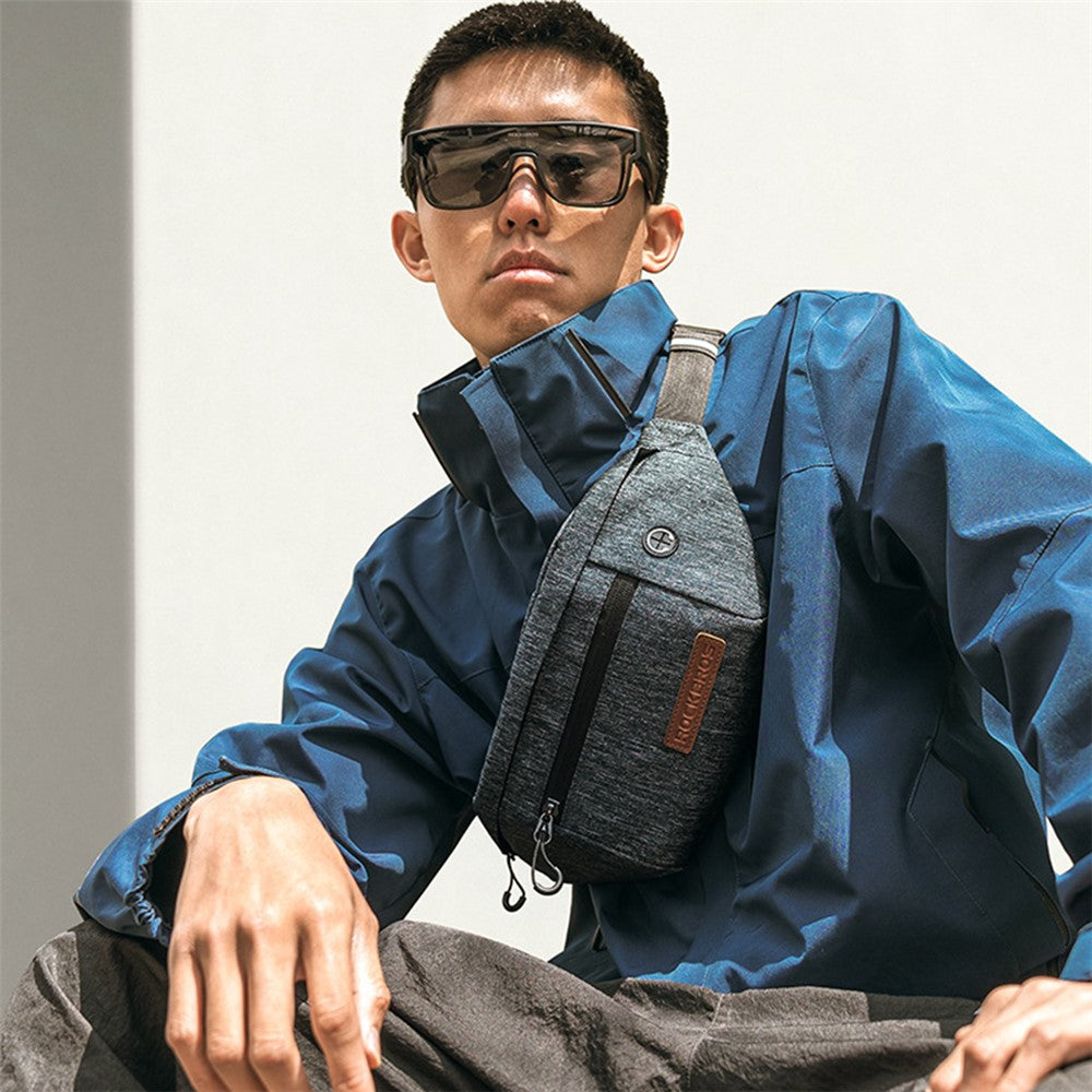 ROCKBROS H33 Polyester Waist Bag Adjustable Crossbody Bag Portable Cycling Camping Chest Bag