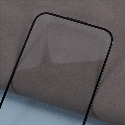 For iPhone 15 Pro Max Tempered Glass Screen Protector with Dust-Proof Net Black Edge Silk Printing Full Cover Clear Screen Film