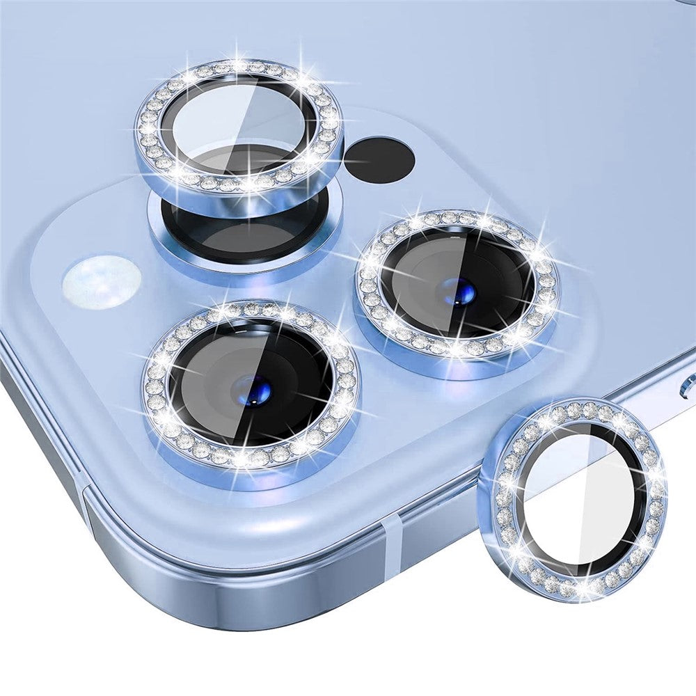 ENKAY HAT PRINCE 1 Set For iPhone 15 Pro / 15 Pro Max Camera Lens Protector Rhinestone Decor Rear Lens Film