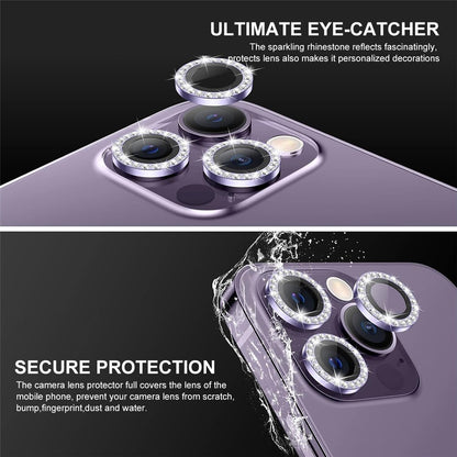 ENKAY HAT PRINCE 1 Set For iPhone 15 Pro / 15 Pro Max Camera Lens Protector Rhinestone Decor Rear Lens Film