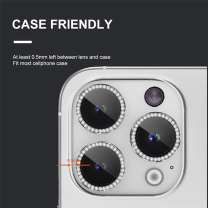 ENKAY HAT PRINCE 1 Set For iPhone 15 Pro / 15 Pro Max Camera Lens Protector Rhinestone Decor Rear Lens Film