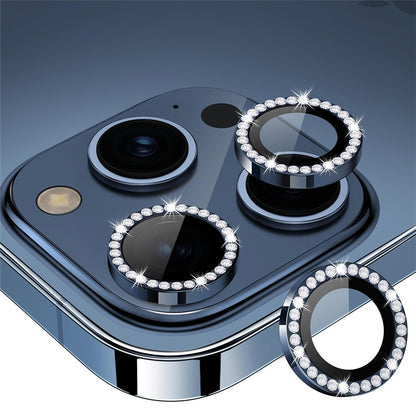 ENKAY HAT PRINCE 1 Set For iPhone 15 Pro / 15 Pro Max Camera Lens Protector Rhinestone Decor Rear Lens Film