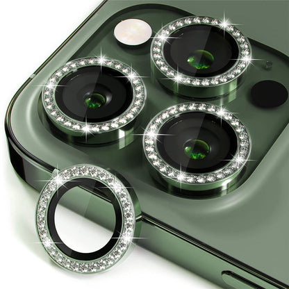 ENKAY HAT PRINCE 1 Set For iPhone 15 Pro / 15 Pro Max Camera Lens Protector Rhinestone Decor Rear Lens Film