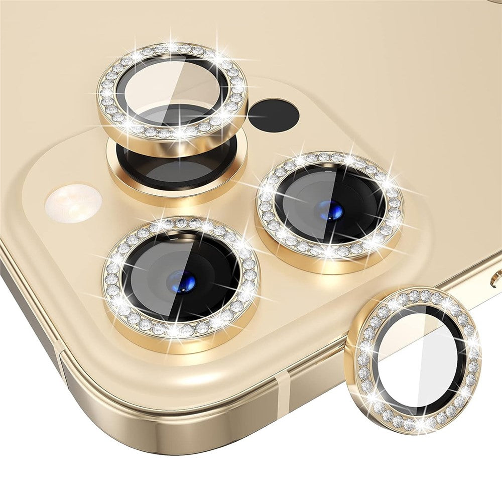 ENKAY HAT PRINCE 1 Set For iPhone 15 Pro / 15 Pro Max Camera Lens Protector Rhinestone Decor Rear Lens Film