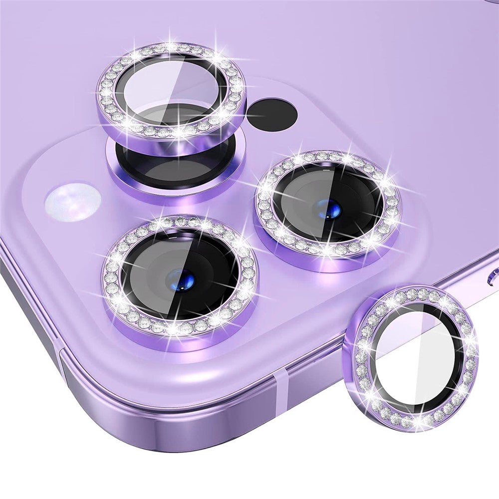 ENKAY HAT PRINCE 1 Set For iPhone 15 Pro / 15 Pro Max Camera Lens Protector Rhinestone Decor Rear Lens Film
