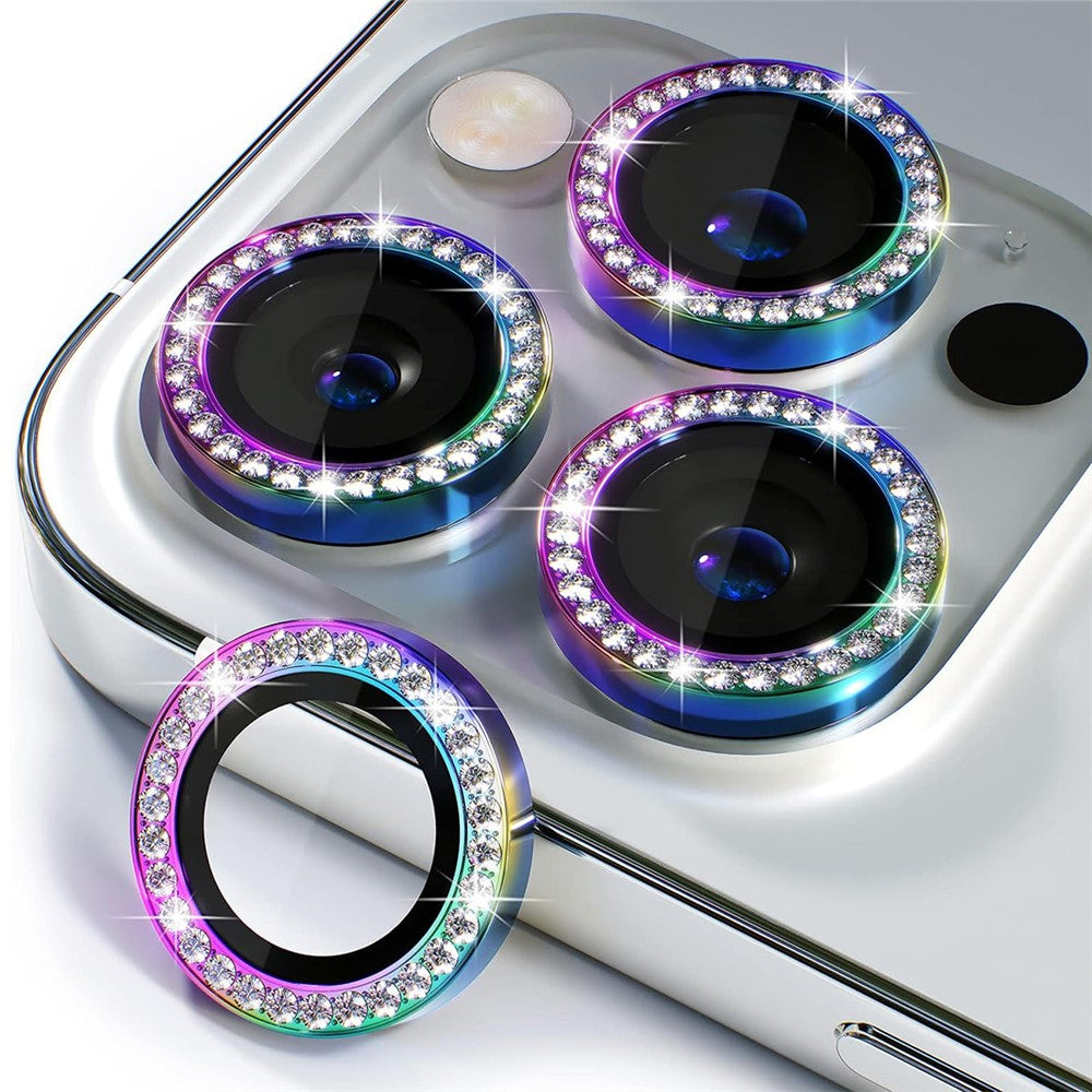 ENKAY HAT PRINCE 1 Set For iPhone 15 Pro / 15 Pro Max Camera Lens Protector Rhinestone Decor Rear Lens Film