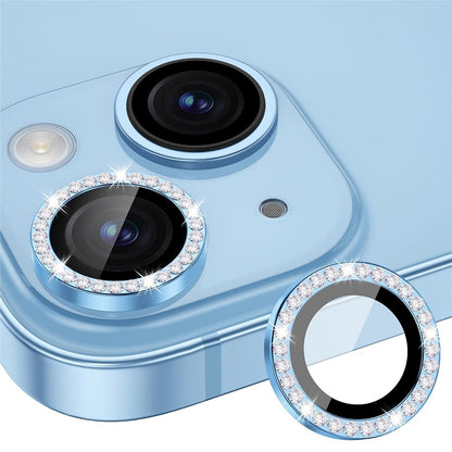 ENKAY HAT PRINCE 1 Set For iPhone 15 / 15 Plus Camera Lens Protector AR HD Clear Rhinestone Rear Lens Film