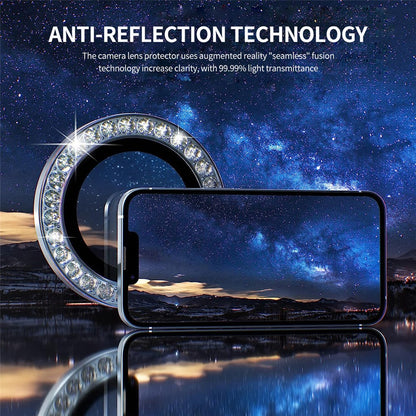 ENKAY HAT PRINCE 1 Set For iPhone 15 / 15 Plus Camera Lens Protector AR HD Clear Rhinestone Rear Lens Film