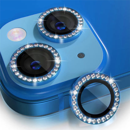 ENKAY HAT PRINCE 1 Set For iPhone 15 / 15 Plus Camera Lens Protector AR HD Clear Rhinestone Rear Lens Film