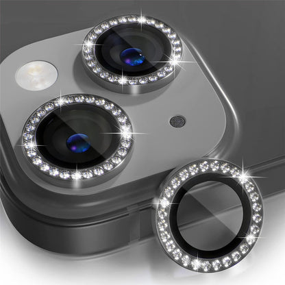 ENKAY HAT PRINCE 1 Set For iPhone 15 / 15 Plus Camera Lens Protector AR HD Clear Rhinestone Rear Lens Film