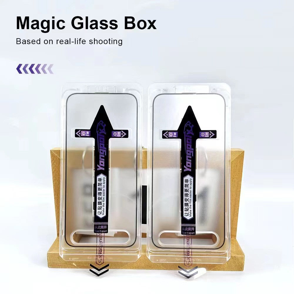 YONGPOLY For iPhone 13 Pro Max / 14 Plus Screen Protector Tempered Glass Film with Dust-Proof Net