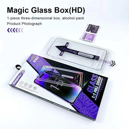 YONGPOLY For iPhone 13 Pro Max / 14 Plus Screen Protector Tempered Glass Film with Dust-Proof Net