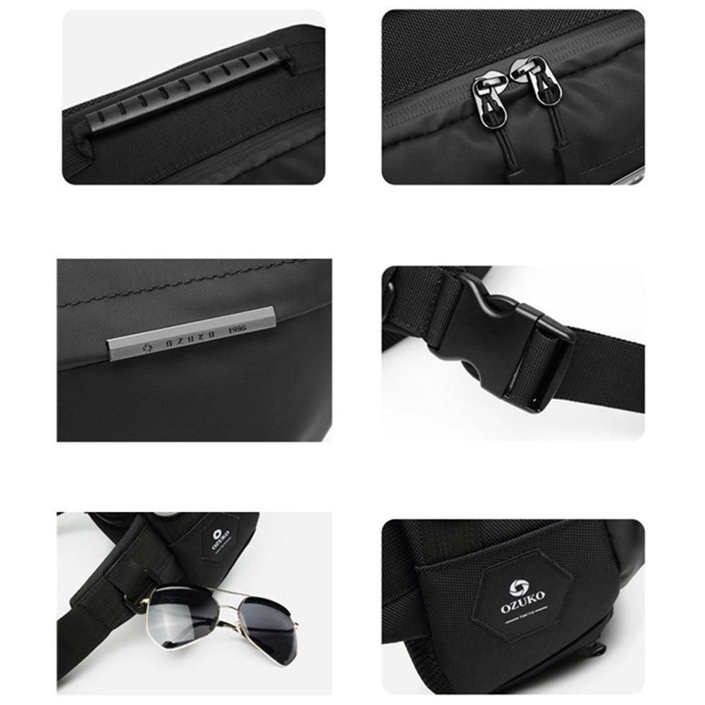 OZUKO 9260 Men Waterproof Crossbody Chest Bag Outdoor Sports Waist Bag