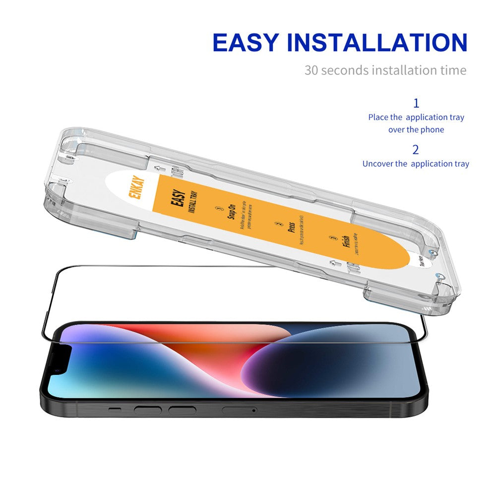 ENKAY HAT PRINCE For iPhone 17e / 16e / 14 Screen Protector Silk Printing Complete Covering Screen Film Guard