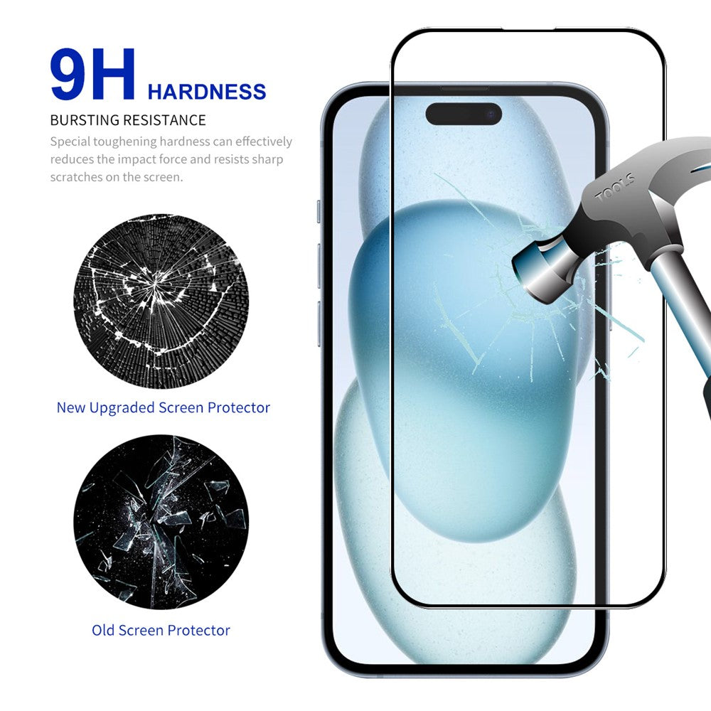 ENKAY HAT PRINCE For iPhone 16 Plus / 15 Plus High Aluminium-Silicon Glass Film 9H Anti-Fingerprint Screen Protector