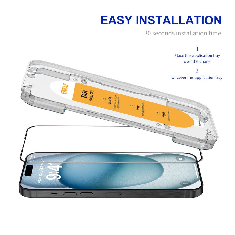 ENKAY HAT PRINCE For iPhone 16 / 15 Screen Film Guard Easy Installation Ultra Clear Screen Protector