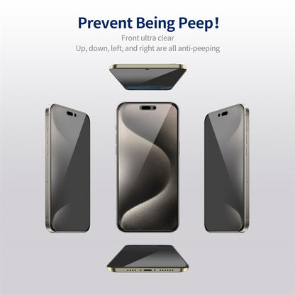 ENKAY HAT PRINCE For iPhone 15 Pro Max Anti-peep Film Silk Printing Ultra Clear Screen Protector