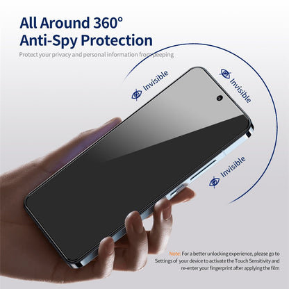 ENKAY HAT PRINCE For iPhone 15 Pro Max Anti-peep Film Silk Printing Ultra Clear Screen Protector