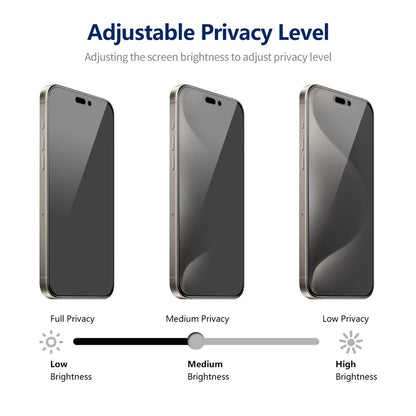 ENKAY HAT PRINCE For iPhone 15 Pro Max Anti-peep Film Silk Printing Ultra Clear Screen Protector