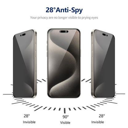 ENKAY HAT PRINCE For iPhone 15 Pro Max Anti-peep Film Silk Printing Ultra Clear Screen Protector