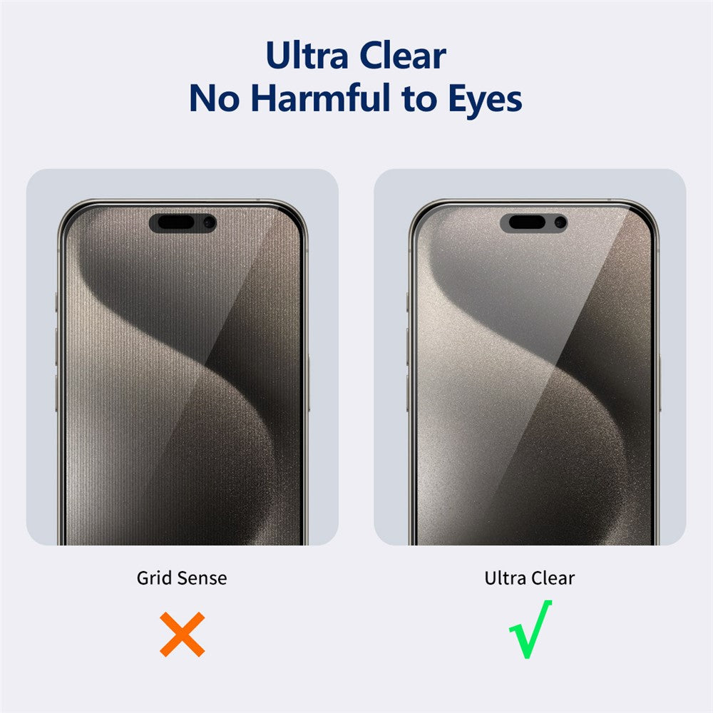 ENKAY HAT PRINCE For iPhone 15 Pro Max Anti-peep Film Silk Printing Ultra Clear Screen Protector