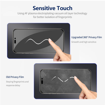 ENKAY HAT PRINCE For iPhone 15 Pro Max Anti-peep Film Silk Printing Ultra Clear Screen Protector