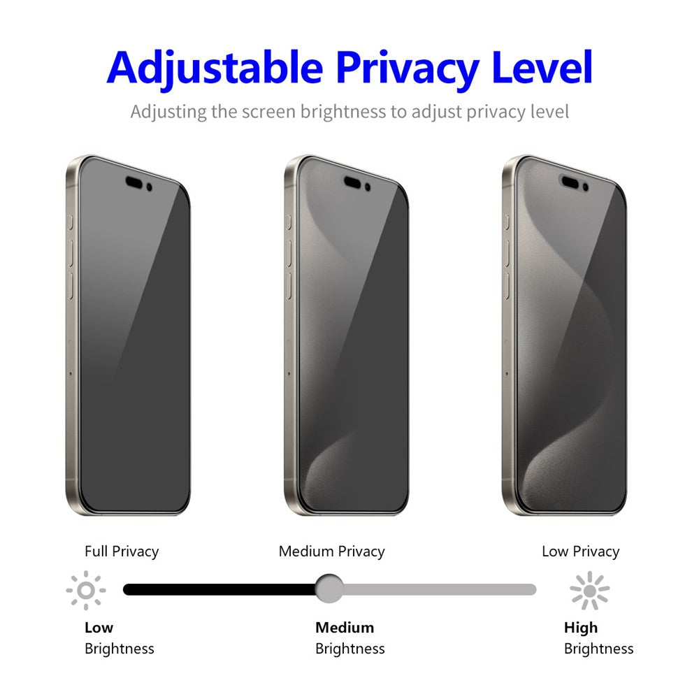 ENKAY HAT PRINCE For iPhone 15 Pro Max Screen Protector Privacy Full Coverage Anti-fingerprint Film