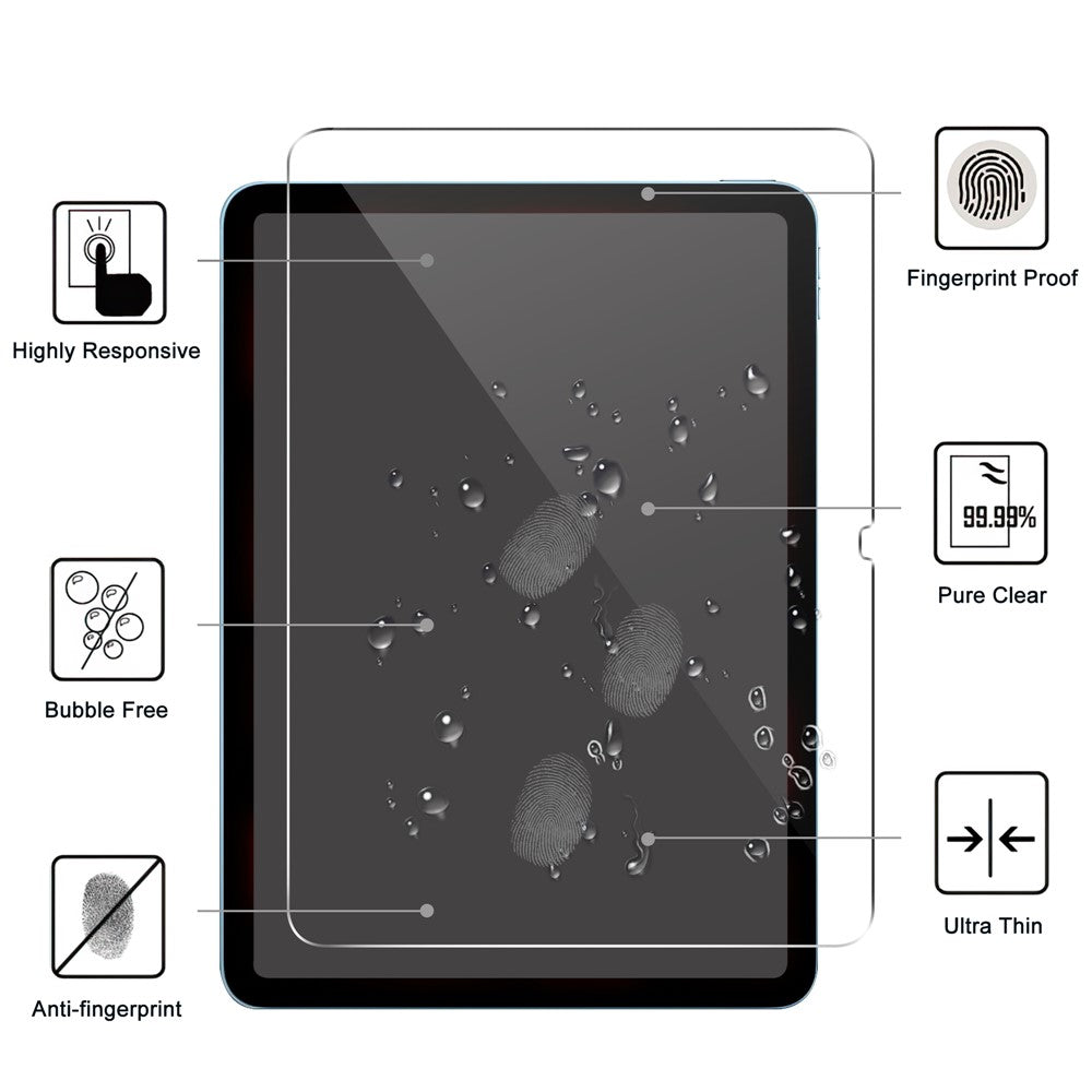 For iPad Air 11 (2026) / (2025) / (2024) Arc Edge Film Tempered Glass Anti-Fingerprint Full Screen Protector
