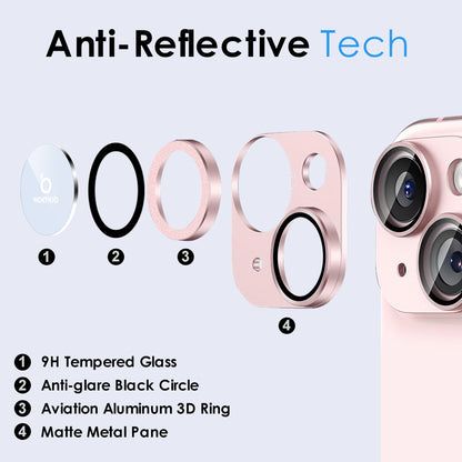NORTHJO For iPhone 15 Plus / 15 Camera Lens Protector Matte Plate Integrated Aluminum Alloy Lens Film