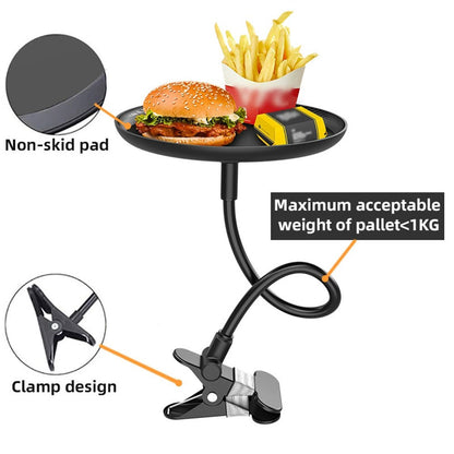 C003 Flexible Arm Car Food Tray Clip On Portable Dining Table for Snacks Drinks Organizer