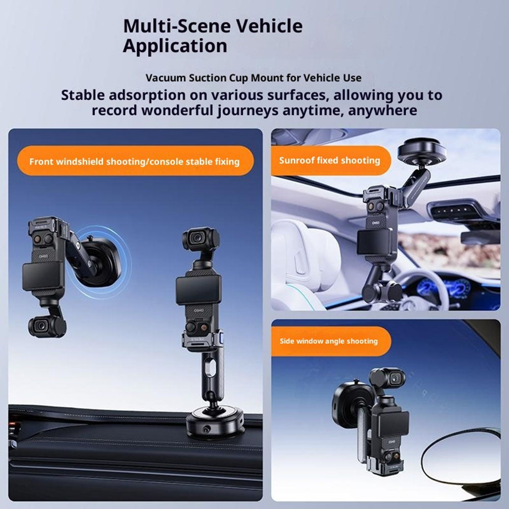 DJ3 For DJI Osmo Pocket Vacuum Suction Mount Accessory Expansion Action Camera Car Shooting Bracket