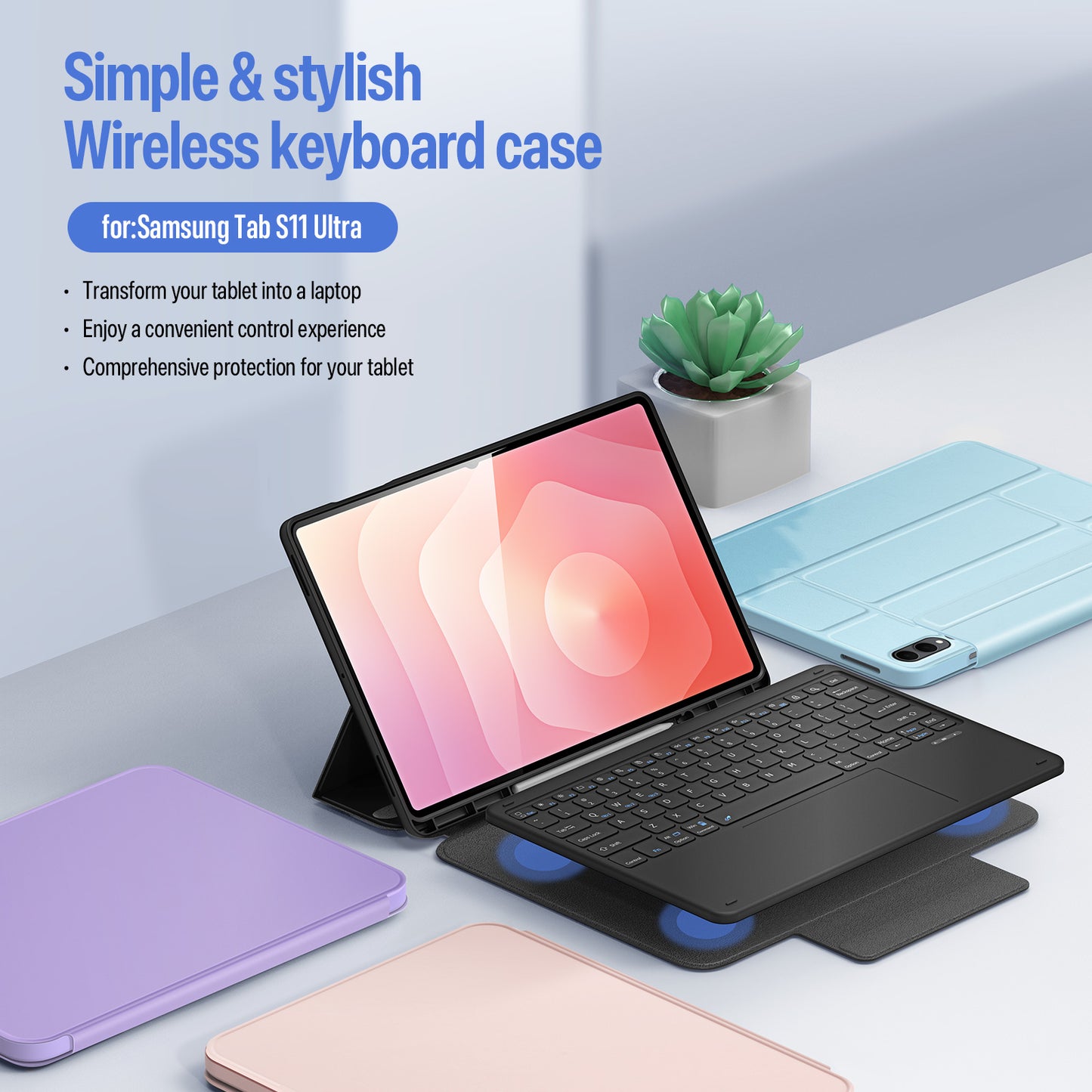 Dux Ducis for Samsung Galaxy Tab S11 Ultra DUX DUCIS YK Series Wireless Keyboard Case Detachable Trackpad Bluetooth-compatible Keyboard Cover